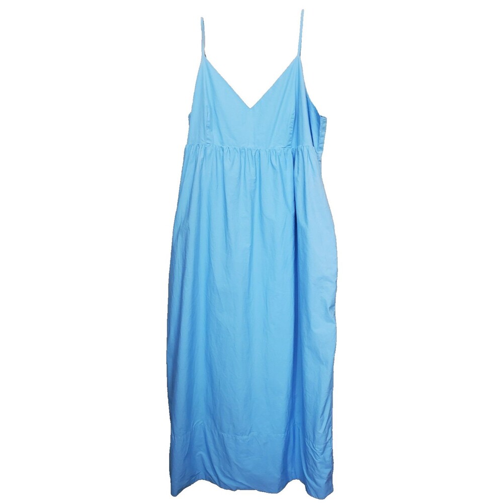 Quince Light Blue Maxi Dress with Spaghetti Straps